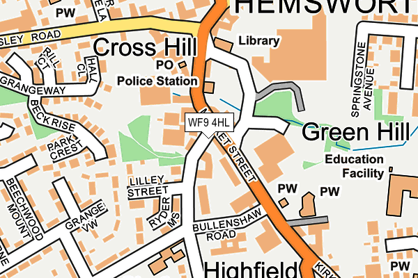 WF9 4HL map - OS OpenMap – Local (Ordnance Survey)