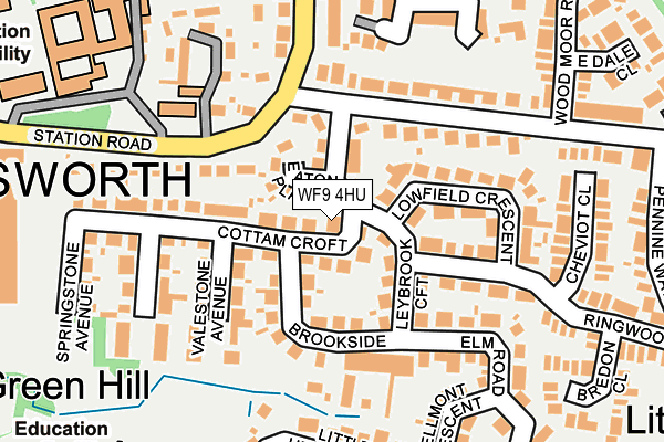 WF9 4HU map - OS OpenMap – Local (Ordnance Survey)