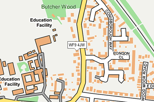 WF9 4JW map - OS OpenMap – Local (Ordnance Survey)