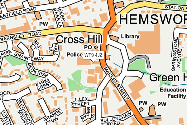 WF9 4JZ map - OS OpenMap – Local (Ordnance Survey)