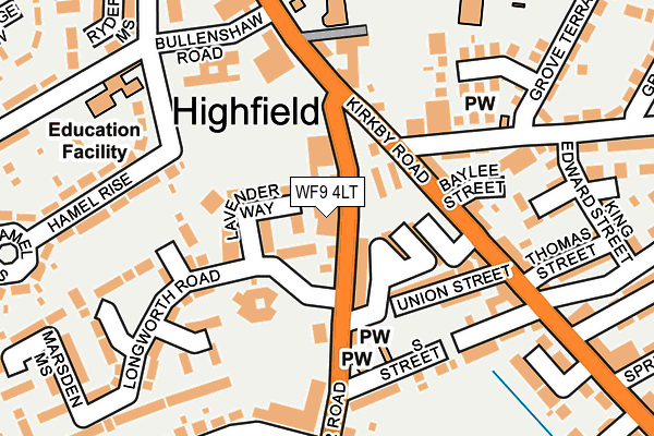 WF9 4LT map - OS OpenMap – Local (Ordnance Survey)