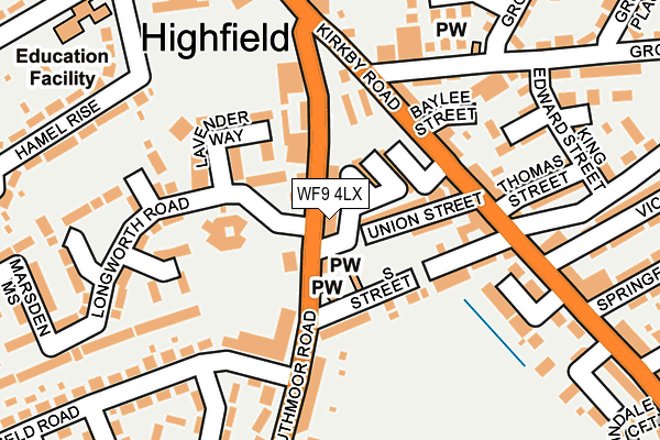 WF9 4LX map - OS OpenMap – Local (Ordnance Survey)