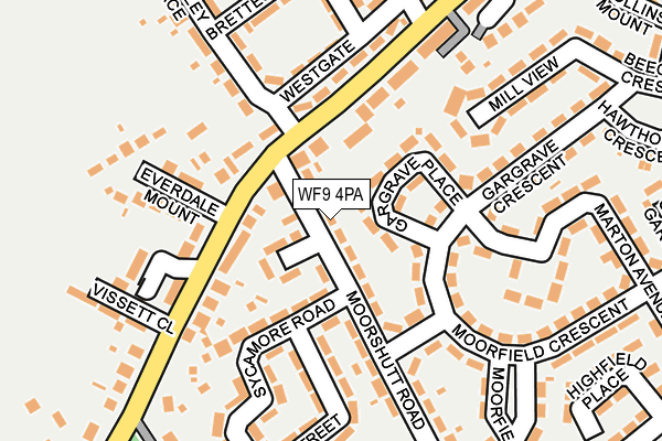 WF9 4PA map - OS OpenMap – Local (Ordnance Survey)
