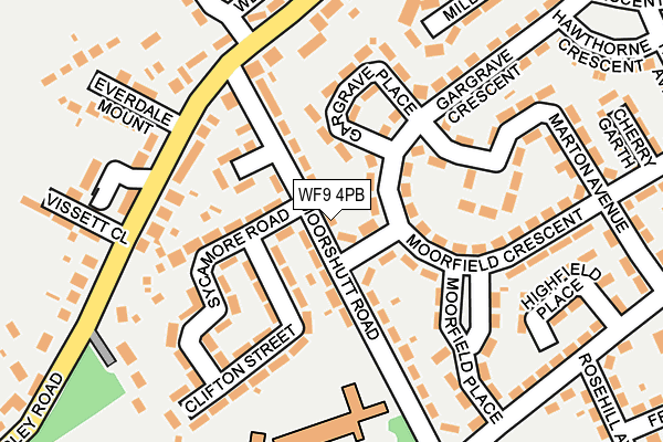 WF9 4PB map - OS OpenMap – Local (Ordnance Survey)