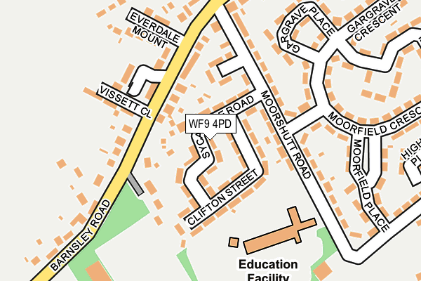 WF9 4PD map - OS OpenMap – Local (Ordnance Survey)