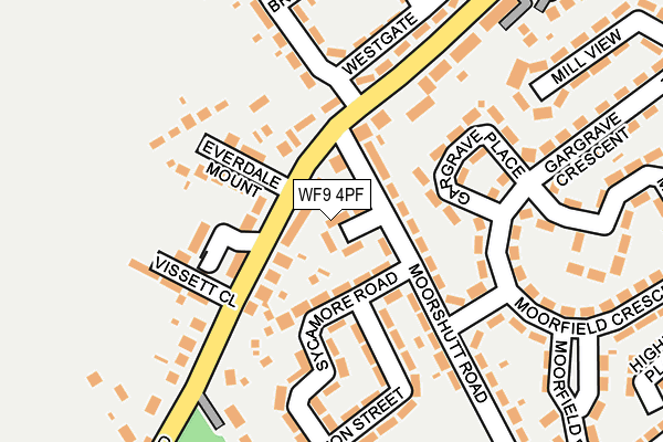 WF9 4PF map - OS OpenMap – Local (Ordnance Survey)