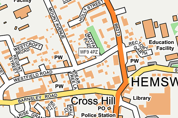 WF9 4PZ map - OS OpenMap – Local (Ordnance Survey)