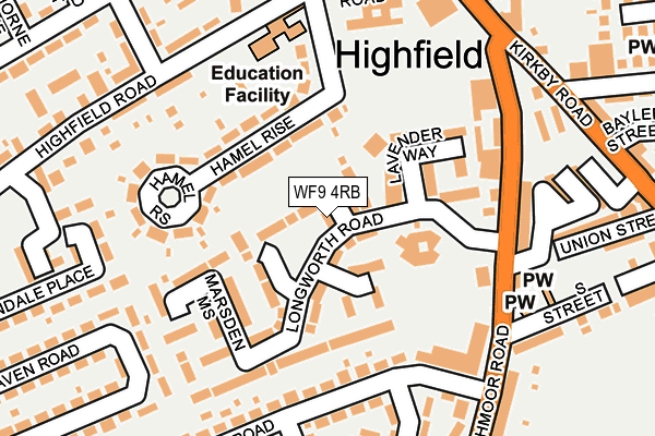 WF9 4RB map - OS OpenMap – Local (Ordnance Survey)