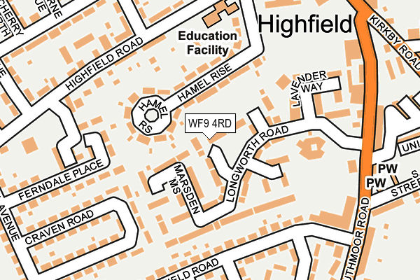 WF9 4RD map - OS OpenMap – Local (Ordnance Survey)