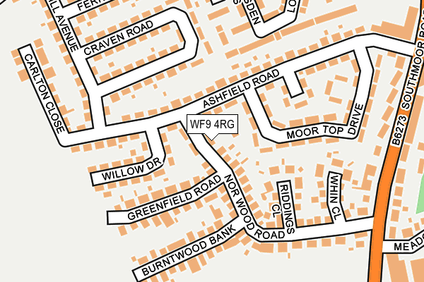 WF9 4RG map - OS OpenMap – Local (Ordnance Survey)