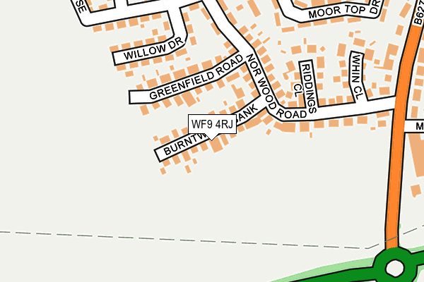 WF9 4RJ map - OS OpenMap – Local (Ordnance Survey)