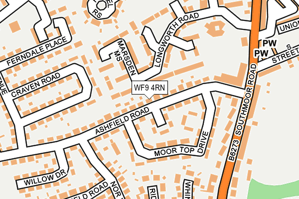 WF9 4RN map - OS OpenMap – Local (Ordnance Survey)