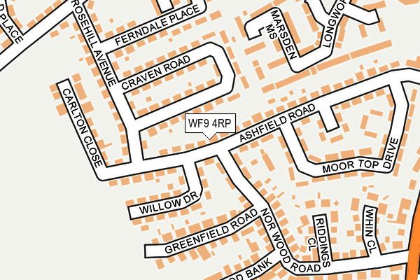WF9 4RP map - OS OpenMap – Local (Ordnance Survey)