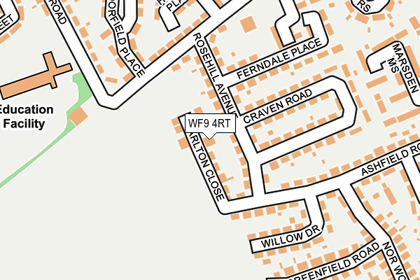 WF9 4RT map - OS OpenMap – Local (Ordnance Survey)