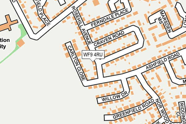 WF9 4RU map - OS OpenMap – Local (Ordnance Survey)