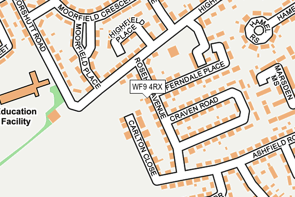 WF9 4RX map - OS OpenMap – Local (Ordnance Survey)