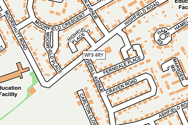 WF9 4RY map - OS OpenMap – Local (Ordnance Survey)