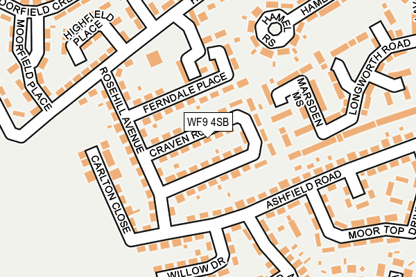 WF9 4SB map - OS OpenMap – Local (Ordnance Survey)