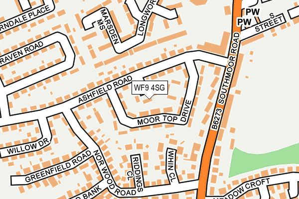 WF9 4SG map - OS OpenMap – Local (Ordnance Survey)