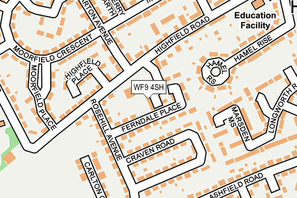 WF9 4SH map - OS OpenMap – Local (Ordnance Survey)