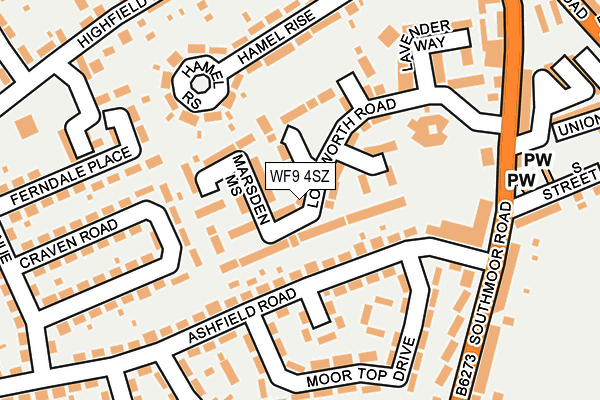 WF9 4SZ map - OS OpenMap – Local (Ordnance Survey)
