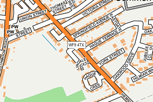 WF9 4TX map - OS OpenMap – Local (Ordnance Survey)