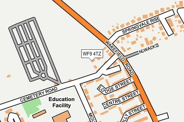 WF9 4TZ map - OS OpenMap – Local (Ordnance Survey)