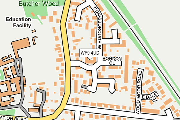 WF9 4UD map - OS OpenMap – Local (Ordnance Survey)