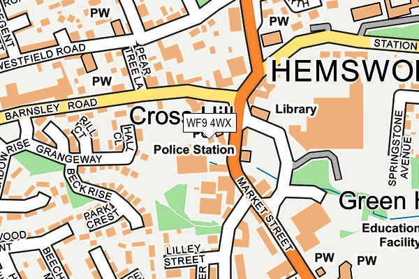 WF9 4WX map - OS OpenMap – Local (Ordnance Survey)