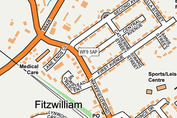 WF9 5AP map - OS OpenMap – Local (Ordnance Survey)