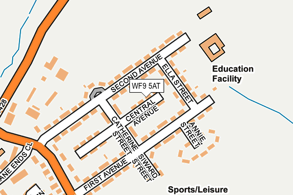 WF9 5AT map - OS OpenMap – Local (Ordnance Survey)