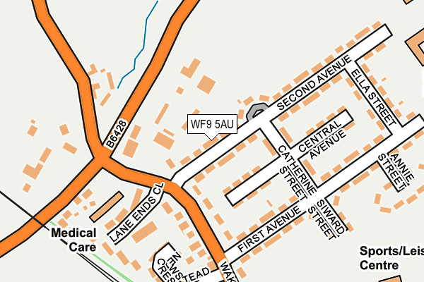 WF9 5AU map - OS OpenMap – Local (Ordnance Survey)