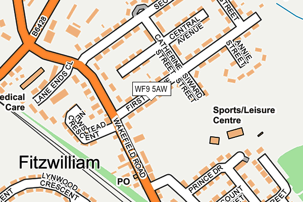 WF9 5AW map - OS OpenMap – Local (Ordnance Survey)