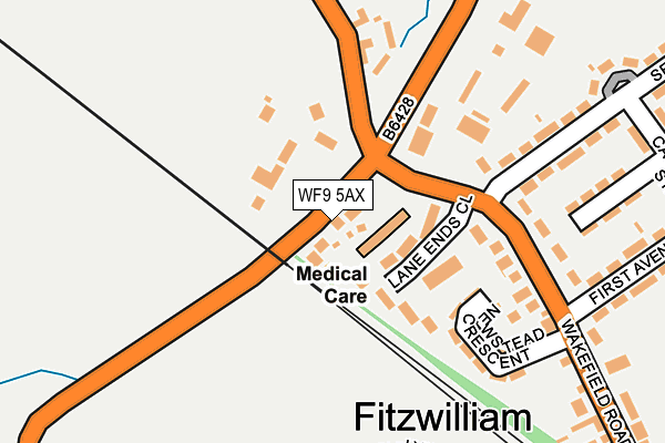 WF9 5AX map - OS OpenMap – Local (Ordnance Survey)