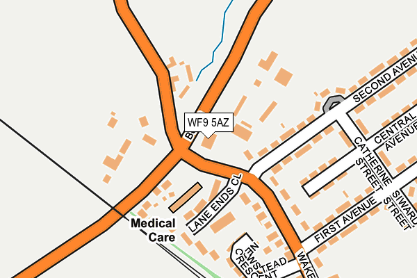 WF9 5AZ map - OS OpenMap – Local (Ordnance Survey)