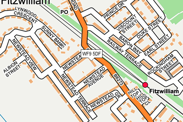 WF9 5DF map - OS OpenMap – Local (Ordnance Survey)