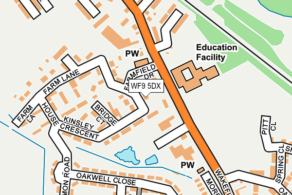 WF9 5DX map - OS OpenMap – Local (Ordnance Survey)