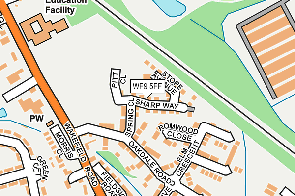 WF9 5FF map - OS OpenMap – Local (Ordnance Survey)