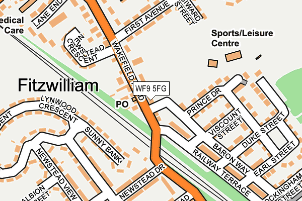 WF9 5FG map - OS OpenMap – Local (Ordnance Survey)