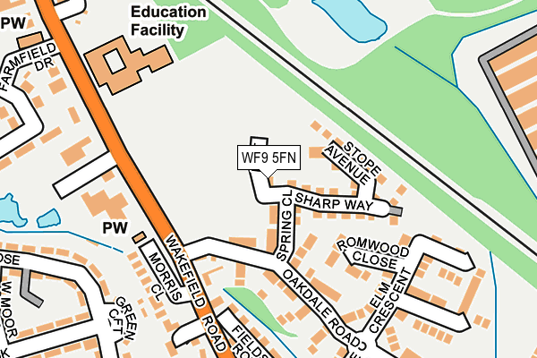 WF9 5FN map - OS OpenMap – Local (Ordnance Survey)