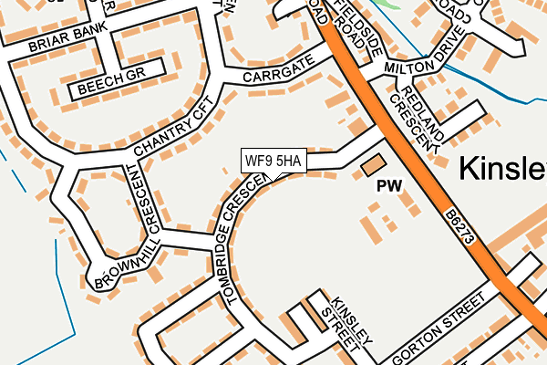 WF9 5HA map - OS OpenMap – Local (Ordnance Survey)