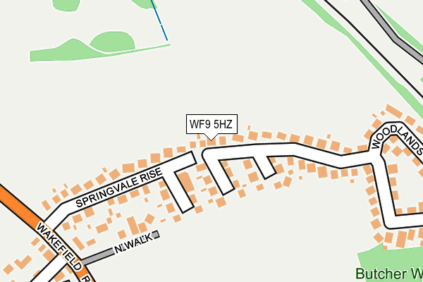 WF9 5HZ map - OS OpenMap – Local (Ordnance Survey)