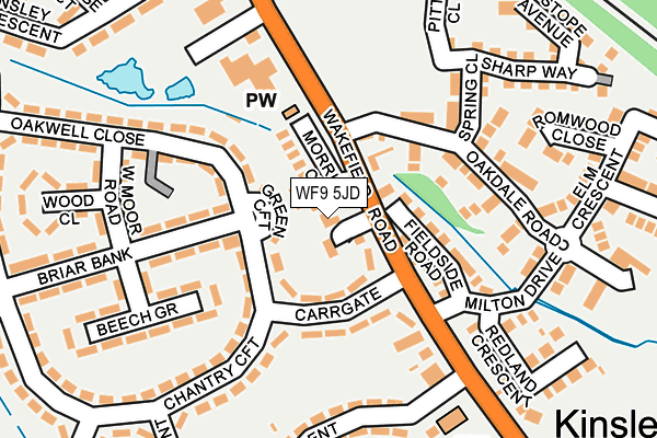 WF9 5JD map - OS OpenMap – Local (Ordnance Survey)