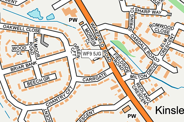 WF9 5JG map - OS OpenMap – Local (Ordnance Survey)