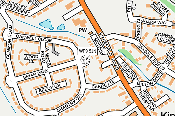 WF9 5JN map - OS OpenMap – Local (Ordnance Survey)