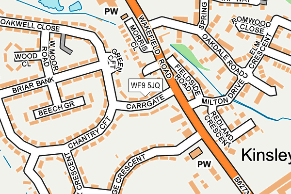 WF9 5JQ map - OS OpenMap – Local (Ordnance Survey)