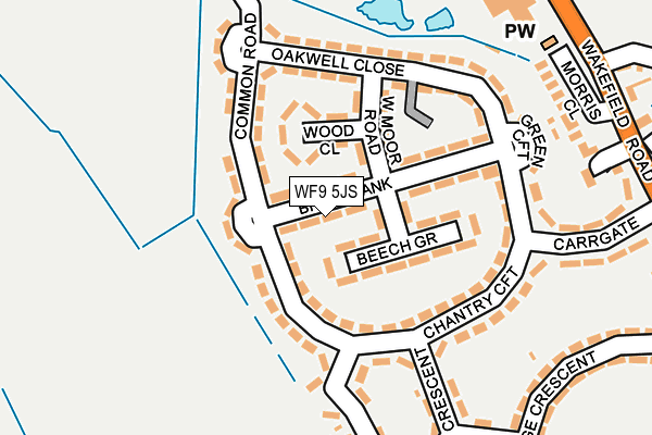 WF9 5JS map - OS OpenMap – Local (Ordnance Survey)