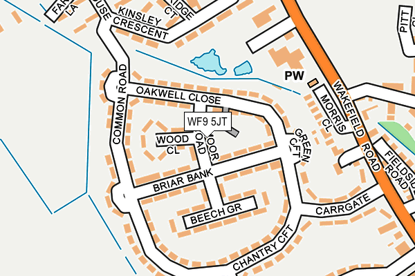 WF9 5JT map - OS OpenMap – Local (Ordnance Survey)