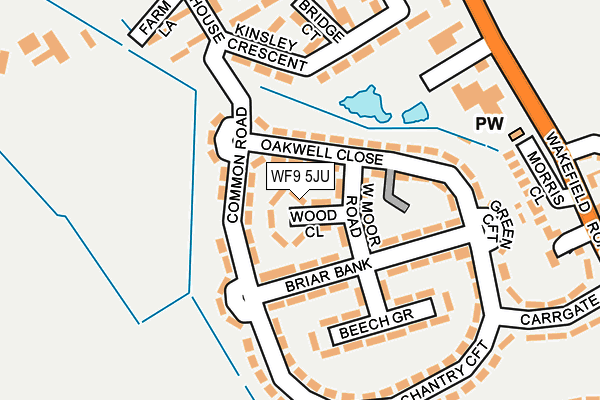 WF9 5JU map - OS OpenMap – Local (Ordnance Survey)