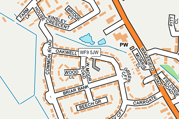 WF9 5JW map - OS OpenMap – Local (Ordnance Survey)